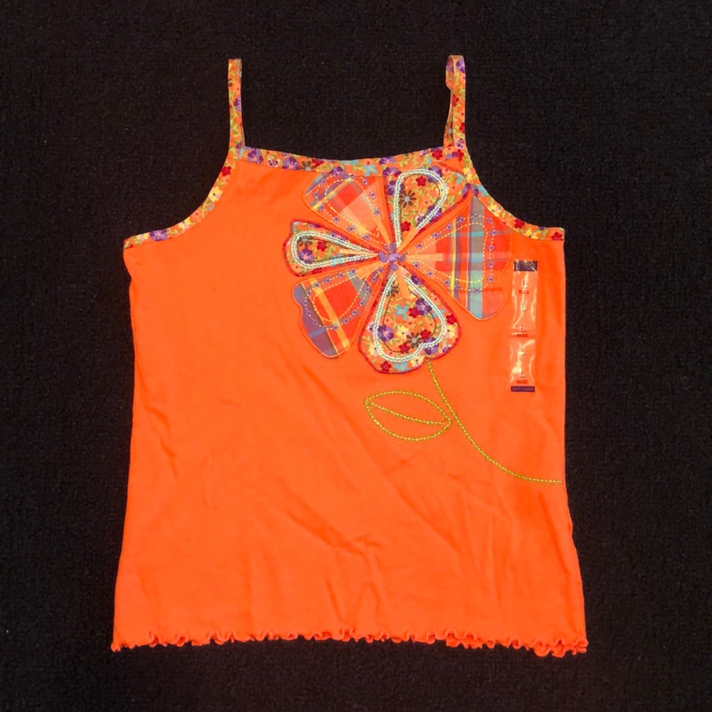 Children’s Place Orange and Floral Tank Top